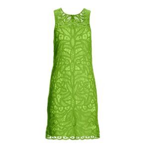 Boston Proper Sleeveless Crochet Dress Green Medium Lined Shift